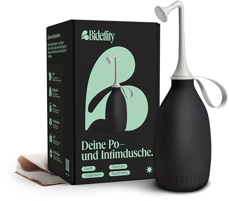 BIDETLITY Intimdusch 3.0 – Bärbar Resebidé & Hållbar Intimdusch, Ny Duschhuvud, Ersätter Våtservetter, Sparar Toalettpapper, Bärbar Perinealdusch, Inkluderar Resväska, BPA-fri