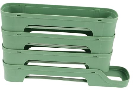 Boîte de Rangement pour Œufs en Plastique à 4 Niveaux pour Réfrigérateur | Vert, Format Rectangulaire, pour Porte de Frigo, Nettoyage Facile et Visibilité du Contenu