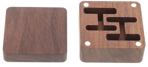 Yardenfun Caja de Almacenamiento con Tapa Magnética para Gemelos de Madera de Nogal Portátil y Diseño Cuadrado Elegante para Joyas y Accesorios Pequeños