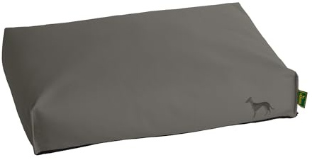 HUNTER Orthopädisches/Ergonomisches Hundekissen LIVO, Farbe: grau, für Hunde mit Gelenk- und Rückenproblemen, mit Memoryschaum-Flocken, Rutschhemmende Unterseite, Made in Europe, Größe: M