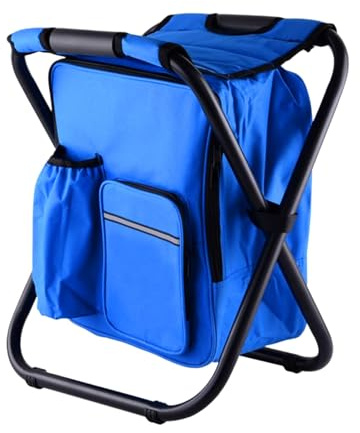 Campinghocker faltbar - Tragbarer Outdoor-Stuhl mit Kühltasche, Faltbarer Oxford-Tuchhocker für Picknick, Garten, Strand und Grill