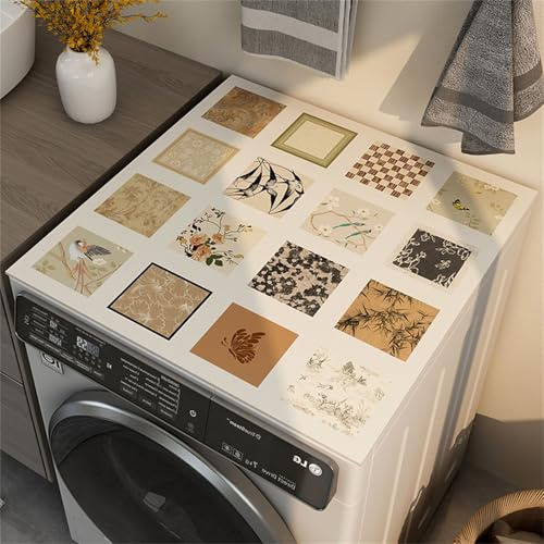 Highdi Housse de Protection pour Machine à Laver Top, Puzzle Blanc Coussin de Machine à Laver Antidérapant, Tapis de Protection pour Dessus Sèche-Linge Buanderie Séchage Rapide (Blanc 14,30x40cm)
