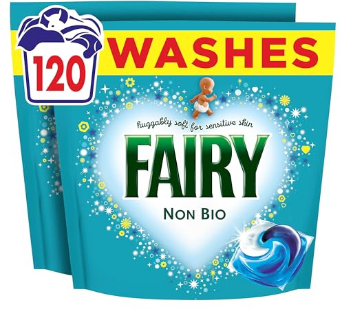 Fairy Non Bio All-in-1 PODS Laundry Detergent Washing Liquid Tablets/Capsules, 120 Washes (60x2), For Sensitive Skin