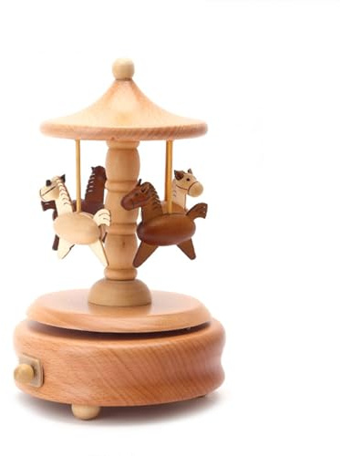 Wooden Music Box, Wooden Music Boxes | Wind Up Cartoon Music Boxes - Classical Music Box for Girls, Christmas Birthday Gift or Office Decor, Ornament