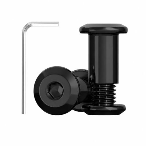 Dayalo 50 Stück M4 x 30 Verbindungsschrauben Schwarz, Edelstahl A2 V2A Buchschrauben mit Innensechskant, Hülsenschrauben Möbelverbinder für Holzplatten, Möbel, Leder, DIY