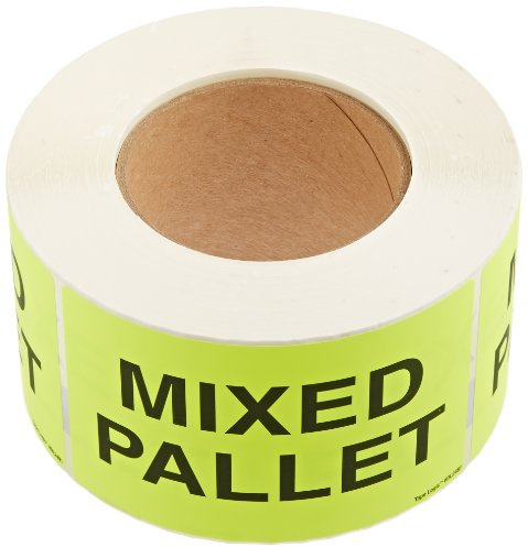 Aviditi 3 x 5,Mixed Pallet Fluorescent Yellow Warning Sticker, for Shipping, Handling, Packing, and Moving (1 Roll of 500 Labels)