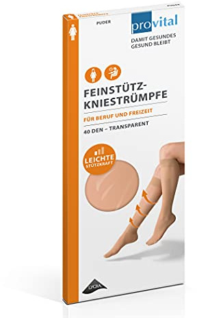 provital 40 DEN Damen Feinstützstrumpf abnehmende leichte Kompressionen für vitale Beine gegen müdes, schweres Gefühl, Farben:puder, Size:39-42