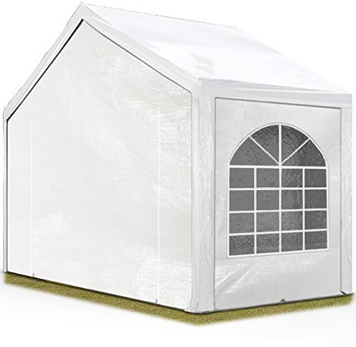 TOOLPORT Carpa de Fiesta 4x2 m para Fiestas y Jardín - Lona PE 450 N Blanca Impermeable