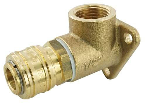 Fittingstore - Wanddose mit Druckluftkupplung Druckluftverteiler aus Messing NW 7,2 (G 1/2 (IG))