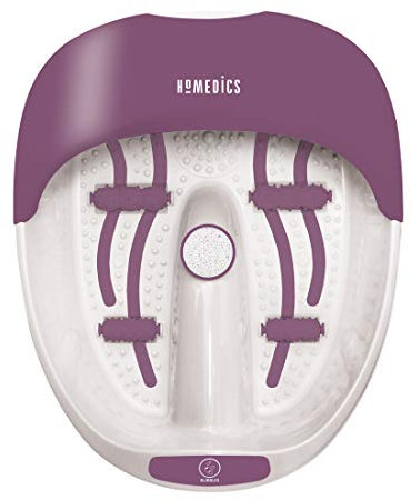 HoMedics Luxury Foot Spa Massager Bath and Nail Kit, Pamper Your Feet with Keep Warm Heat, Bubbles, Pumice Stone Roller Massaging Tools, All In One Home Salon, Therapeutic Massage Tub and Pedicure Set