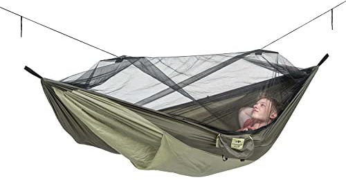 AMAZONAS Ultra-Light Hängematte Moskito Traveller Thermo XXL 780g 305 x 160cm Packmaß 31 x 11 cm bis 200kg in Grün