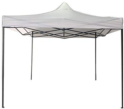 Rebecca Mobili Gazebo Tendone A Fisarmonica Bianco Metallo Poliestere Terrazzo Giardino Mercato 3,1 x 3 x 3 mt (Cod. RE6303)
