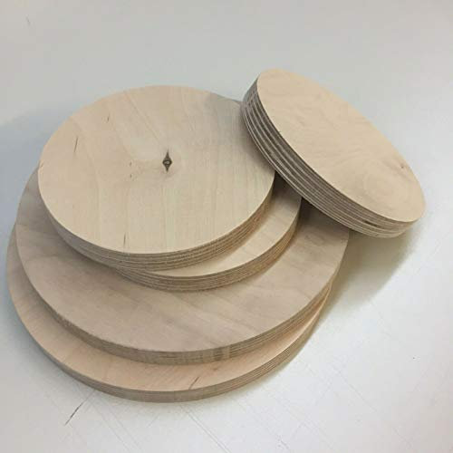 Tablero redondo de madera de abedul (550 mm de diámetro, grosor/grosor: 15 mm)