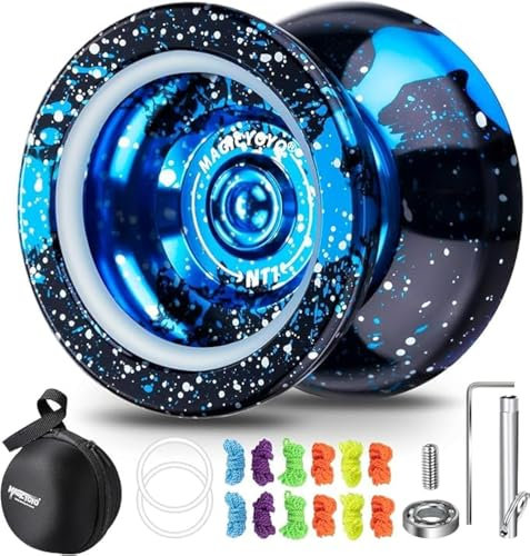 MAGICYOYO Profi JoJo N11, Unresponsive Yoyo für Fortgeschrittene, Dual Purpose JoJo mit Replacement Responsive Yoyo Bearing für Kinder Anfänger, Tricks JoJo mit 12 JoJo Schnüre+ Jo-Jo Lager-Set