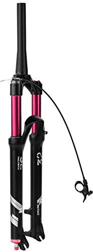 LvTu Fahrrad Luft Feder Vorderrad Gabel MTB 26/27,5 Zoll 140mm Federweg, 1-1/8 Ultraleicht Legierung 9mm QR für Mountainbike Scheibenbremse Fahrrad