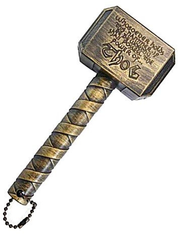 Magnetic Bottle Opener Thor Beer Bottle Opener Refrigerator Hammer of Thor Shaped Bottle Beer Opener (Gold)