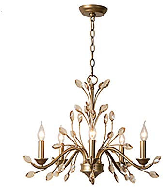 E14 Vintage Kristall Kronleuchter,Antiken Luxus Kronleuchter Land Restaurant Kronleuchter Transparenter Kristall Deckenleuchte Insel Lampe Bronze-finish,Kerze Kronleuchter-Shakin 5 kopf