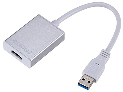 Adaptateur USB 3.0 vers HDMI, convertisseur de moniteur pour PC, ordinateur portable, projecteur, HDTV compatible avec Windows XP 7/8/8.1/10 (blanc)