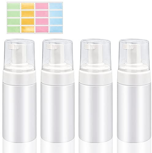 100ml Botellas vacías con Bomba de Espuma 4 Piezas,Rellenables Botella de Espuma,Dispensadores de loción y de jabón para Uso doméstico, Cocina, baño o Viaje