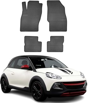 OMAC Fußmatten für Opel Adam 2012-2019 Gummi 4tlg Schwarz | Automatten, Gummimatten, Allwetter, Antirutsch, fahrzeugspezifisches Produkt, wasserdicht