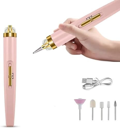 Lima per unghie elettrica 5 in 1, lime per unghie USB professionale regolabile velocità portatile per manicure elettrico pedicure kit trapano per unghie elettrico per unghie in acrilico