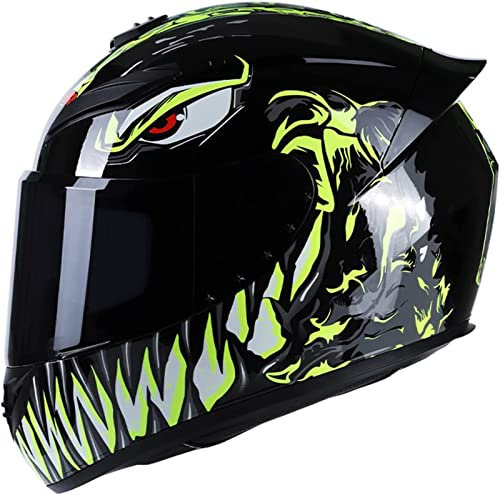 Motorradhelm, Motorradhelm Integralhelm Rapid Street Helm Unisex Erwachsene Cool Four Seasons Street Touring Motorradhelm,Grün,XXL