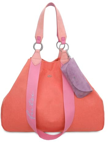 Fritzi Izzy Canvas Fruity Shopper Baumwollmix Damen Handtasche Festival City Beach vegan abnehmbares Brillenetui 36 x 50 x 16 cm, Orange