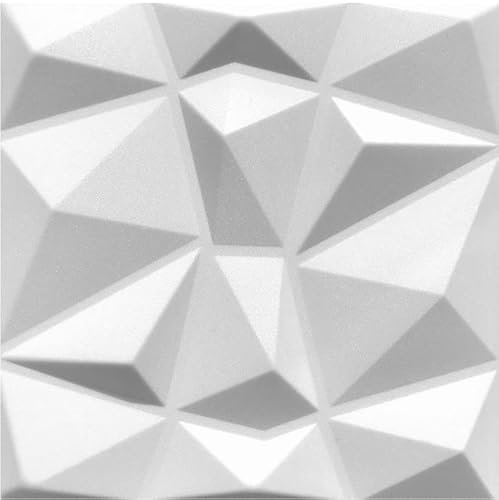 Eurodeco Pannelli decorativi da parete 3D, pannelli da soffitto, pannelli decorativi da parete, in polistirolo, articolo 3D/12 m²-48 pezzi, colore bianco, spessore 3 mm
