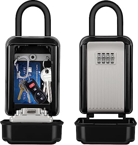 TEUEN Cassetta Sicurezza Chiavi, Grand Cassetta di Sicurezza per Chiavi con Combinazione a 4 Cifre Impermeabile Cassetta Portachiavi Montaggio a Parete per Esterni Casa,Ufficio,Scuola,Garage