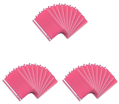Oxford Schnellhefter A4, aus Kunststoff, pink, 10 Stück (Packung mit 3)