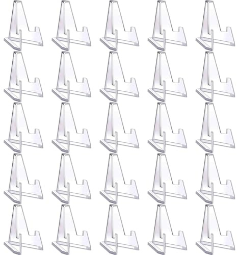 VIVIIHOO Set di 25 supporti per carte in acrilico – Portamonete & Espositore per carte da collezione, Immagini e medaglie – Alta qualità e design stabile.