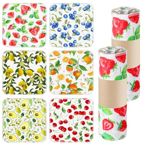 Norme Wiederverwendbare Papierhandtücher, waschbar, papierlos, Baumwolle, Küchenhandtuchrolle, 25,4 x 25,4 cm, wiederverwendbare Stoffservietten, saugfähig, langlebig, Geschirrtücher für die Küche mit