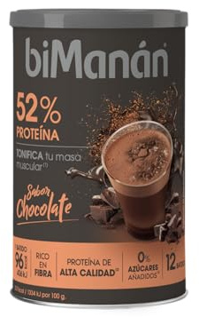 BIMANÁN - Batido de Proteína sabor Chocolate | 52% Proteína por Porción | Ayuda a Tonificar y Aumentar Masa Muscular | 360g, 12 Raciones