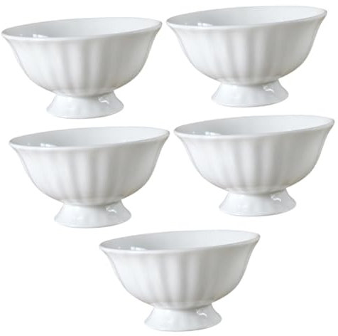 Stück Kelch, Dessertteller, Keramik-Eisbecher, Schüssel, kleine Suppenschüssel, Congee-Servierschüssel, exquisite Suppenschüssel, Keramik-Salatschüssel, Breischüssel, zarte weiße Keramikschüssel