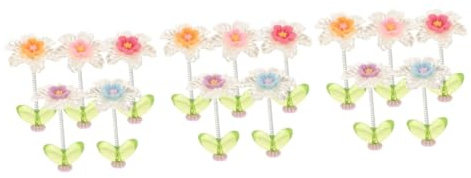 iplusmile 15 Pz Decorazione della Console Centrale Decorazioni Cruscotto Fiore Tremante Solare Fiore Che Scuote La Testa Accessori per Auto Floreali per Donna Decorazione Dell'auto Resina