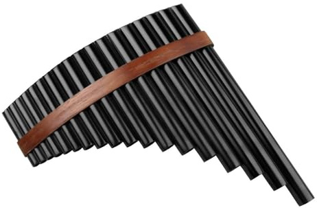 Panflöte aus Bambus 18 Pfeifen BrownPanflöte F-Tonart Panflöte Holzblasinstrument Traditionelles Musikinstrument Bambus-Panflöte(Left)