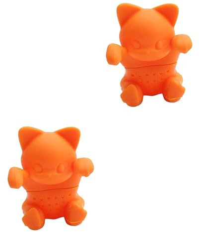 Amosfun 2st Teefilter Herr Tee-ei Süßer Tier-tee-diffusor Feinmaschiges Sieb Cartoon-tee-ei Teekannen Für Losen Tee Teeblatt-sieb Teeaufsatz Tee-eier Für Losen Tee Ultra Teesieb Orange