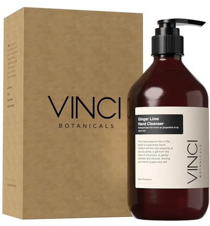 Vinci Botanicals Ginger Lime Hand Cleanser | Gentle Exfoliating Hand Wash | Cleanses & Hydrates Skin | Made with Essential Oils | Cruelty, Vegan & Paraben Free | Fresh & Citrusy Aroma | 500 ml