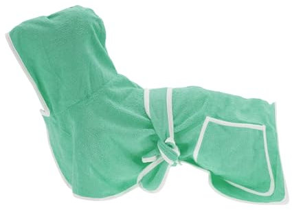 CAPASTEC Kapuzen-Hundebademantel, Haustierhandtuch, Schnell trocknendes Hundehandtuch, XS, Grün