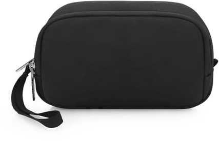 JINSI Kabel-Organizer-Tasche, doppellagig, Elektronik-Organizer, Reise-Tech-Tasche mit Reißverschluss, Gadget-Tasche für Ladegerät, Kabel, Powerbank (schwarz), Schwarz , Reißverschluss