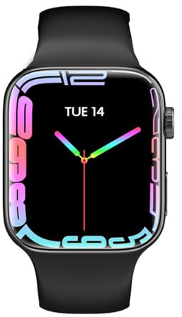 RORIOS Smartwatch Uomo Donna 1.81'' Schermo Tattile Orologio da Polso Intelligente Cardiofrequenzimetro Effettua/Risposta Chiamate Contapassi Fitness Tracker Nero