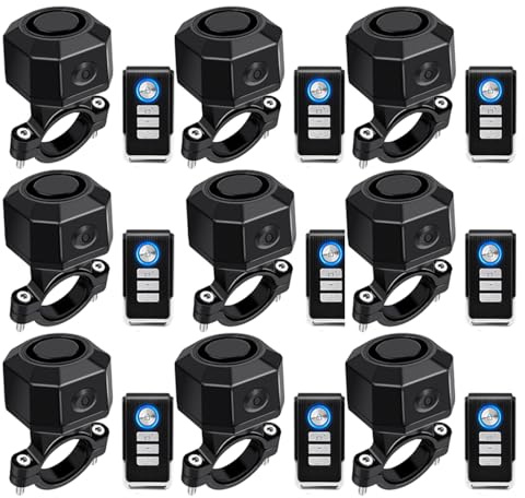 NineLeaf Bike Alarms for Ebikes, Anti Theft Bike Alarm, Bicycle Alarm System, Motorcycle Alarm, IP65 Waterproof, Anti-theft, USB-C Rechargeable, for Bicycles, Motorcycles, E-bikes,Car, 9PK