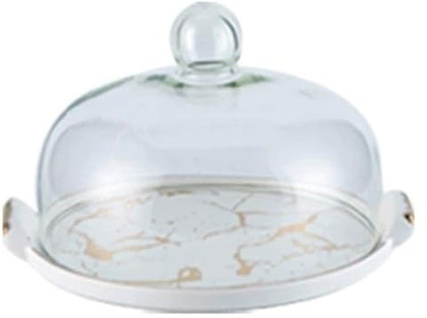 GZSLKSCD Alzata per Dolci con Coperchio a Cupola, Vassoio per Esposizione di dolciumi e Cupcake per ricevimento, Esposizione di Dolci per feste/bianco/10 Pollici (Bianco 10 Pollici)