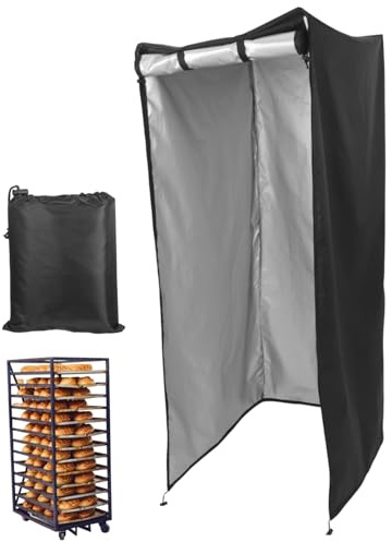 MAGICLULU Cubierta de Rejilla para Bandejas de Pan Panadería de Tela Oxford 420d Resistente Negro 59x72x163 Cm Protector para Horno Tostador Almacenamiento y Conservación