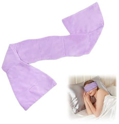 1 styck viktad sovmask – avslappnande ögonmask och kylande ögonbindel – 270 g tryck med glaspärlor, hudvänlig bomull, 70 cm design, perfekt som sovmask för kvinnor, sovmask