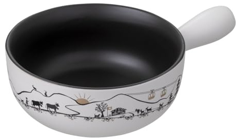 KUHN RIKON Caquelon Gondel - Käsefondue Keramik-Topf, 23 cm, 2.6L
