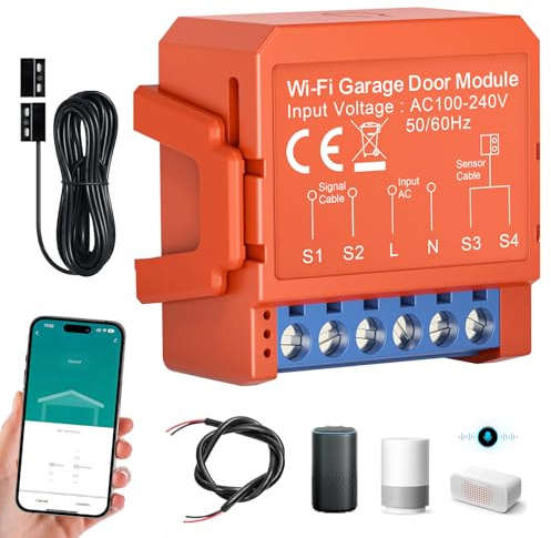 Module d'interrupteur intelligent WiFi pour volet roulant - Télécommande intelligente avec application - Module d'ouverture de porte de garage WiFi Tuya - Fonctionne avec l'application Tuya Alexa