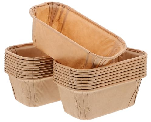 TOYANDONA 50 Capacillos para Hornear Cupcakes y Muffins de Papel Resistente al Calor Color Caqui, Molde Rectangular Desechable para Tartas y Postres, Suministros para Fiestas, 50 Unidades