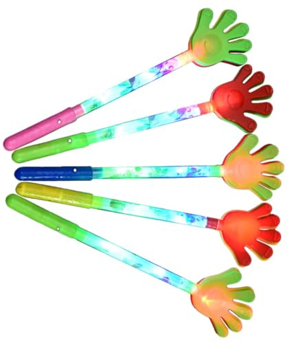 DRESSOOS 5piezas Palas Luminosas para Aplausos Juguetes Divertidos para Animación Material Plástico Seguro Colores Surtidos Accesorios para Fiestas y Eventos Deportivos Color Aleatorio