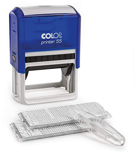 COLOP Printer 55 Set 10 zeilig zum Selbst setzen, inkl. 2 Typeneinreihungen und Pinzette, 22.5 x 14.4 x 6.4 cm
